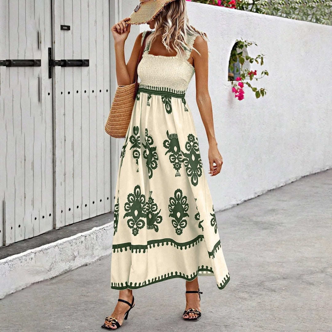 Women Lightweight Maxi Dress with Soft Smocking for Summer