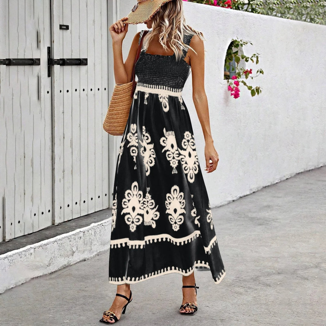 Women Lightweight Maxi Dress with Soft Smocking for Summer