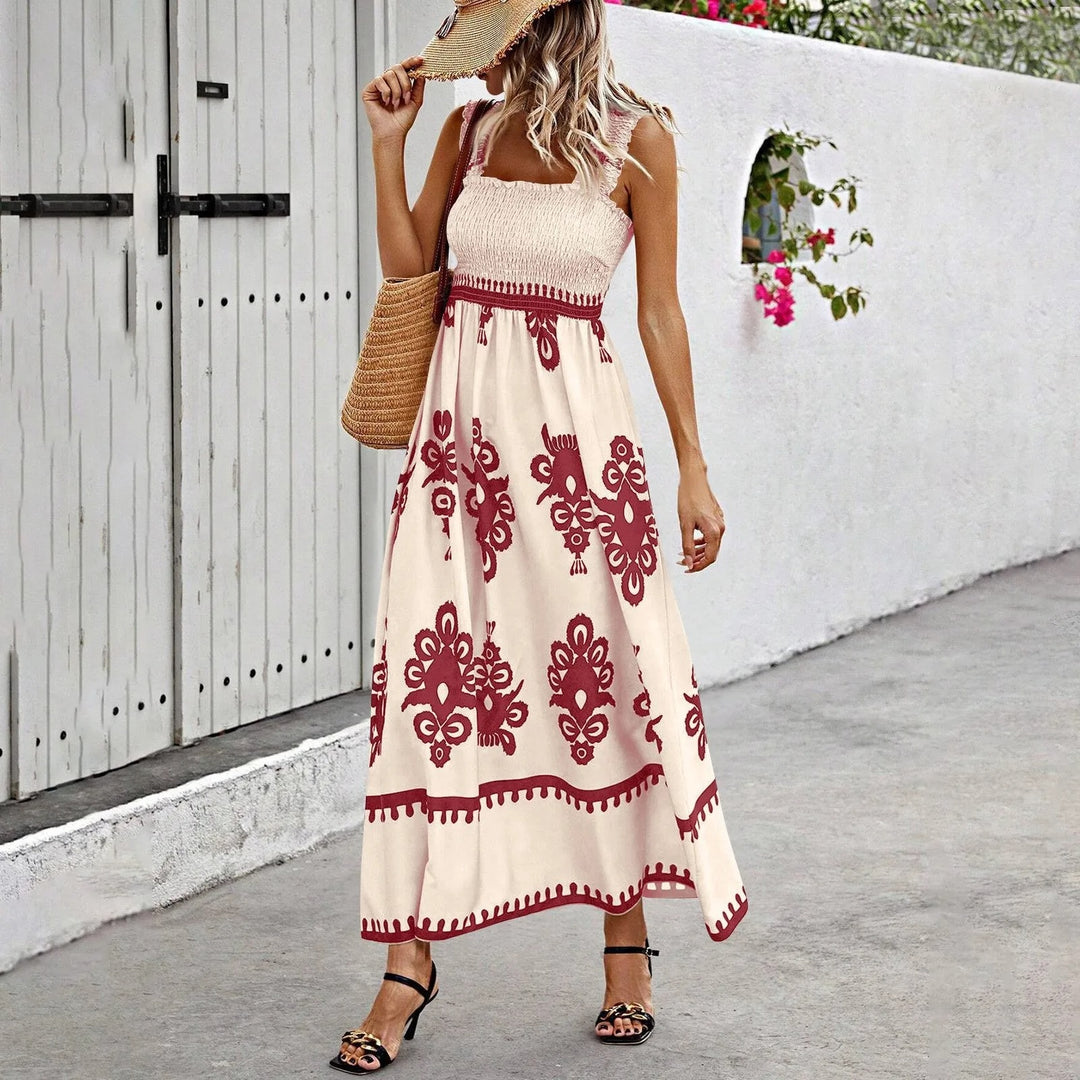 Women Lightweight Maxi Dress with Soft Smocking for Summer