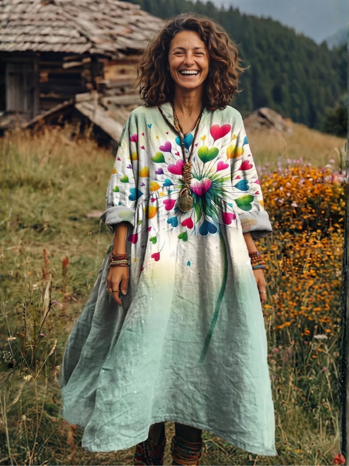 Alix | Embroidered Panel Long Sleeve Midi Dress
