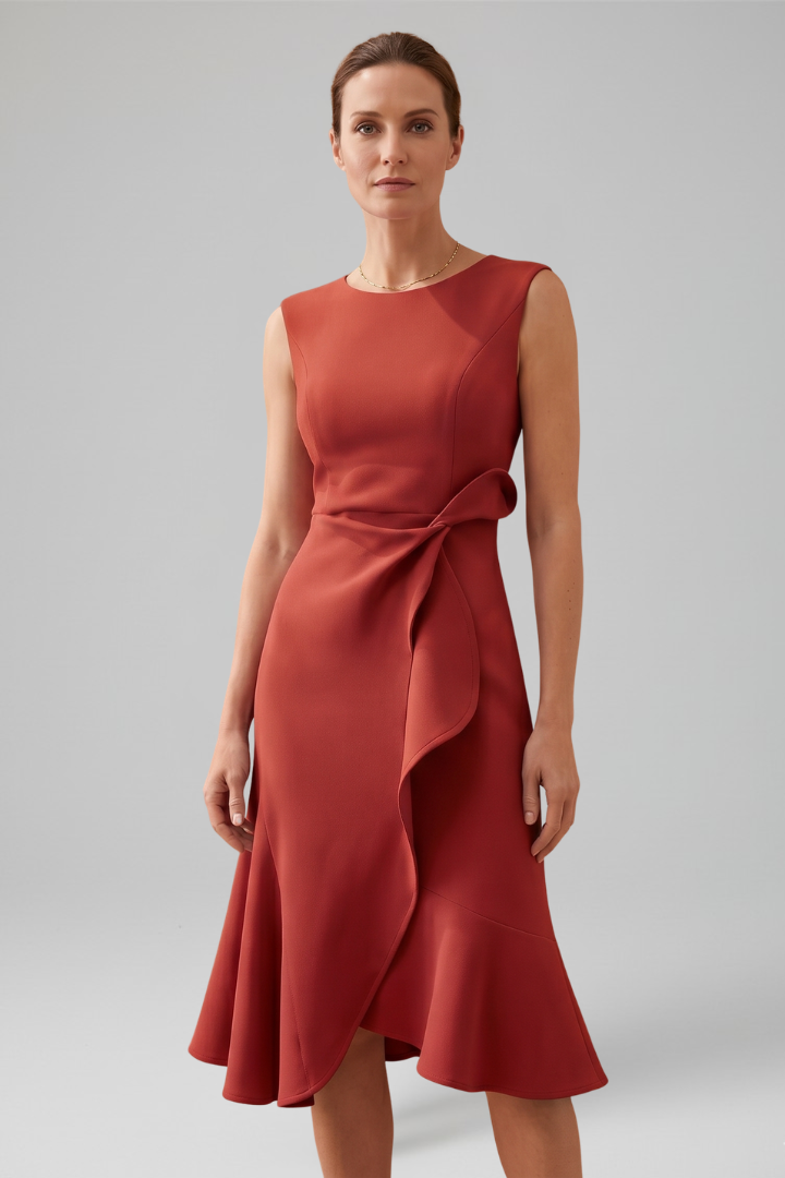Cosima | Sleeveless Wrap Detail Midi Dress