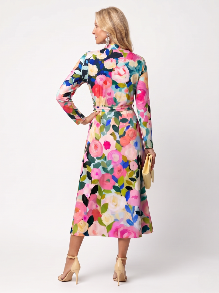 Glade | Wide Sleeve Floral Midi Dress