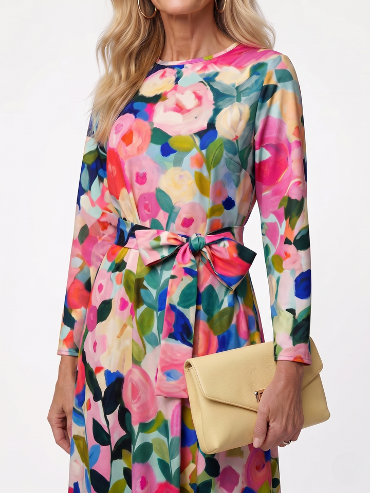 Glade | Wide Sleeve Floral Midi Dress