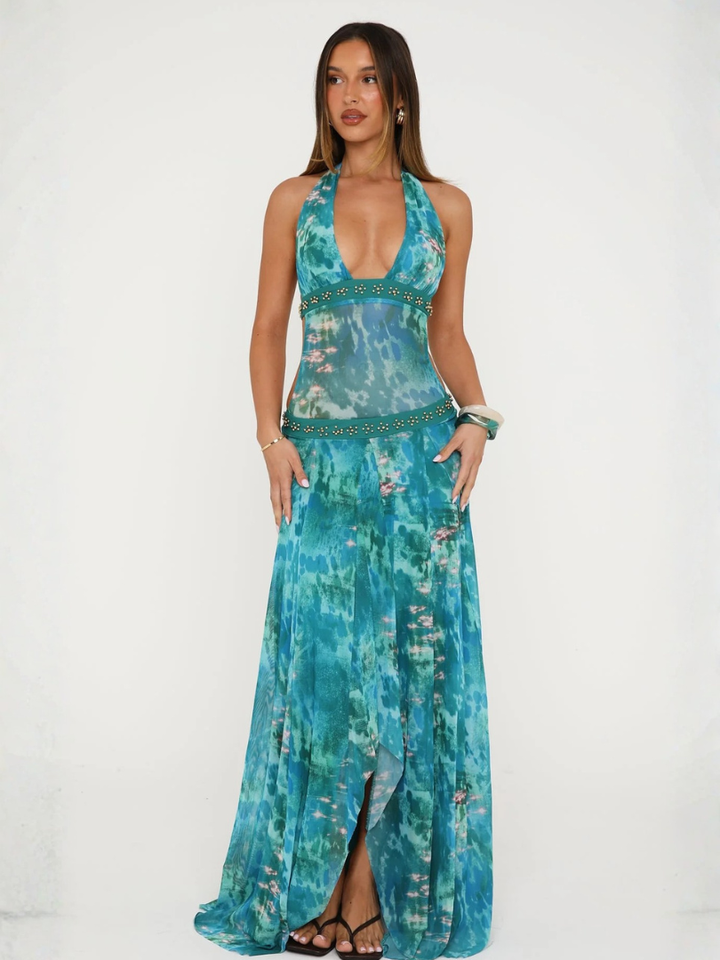 Orlune | Pleated White Maxi Dress
