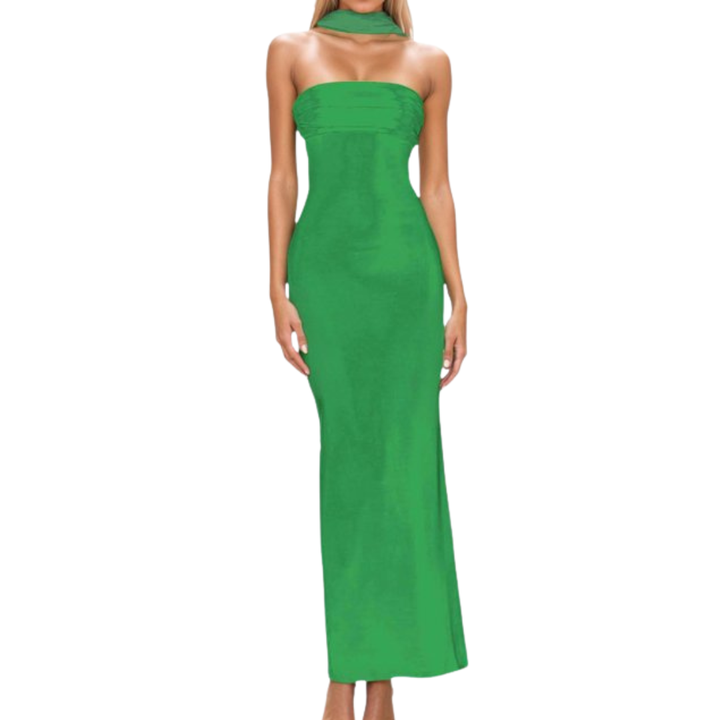 Smoge | Strapless Fitted Silhouette Midi Dress
