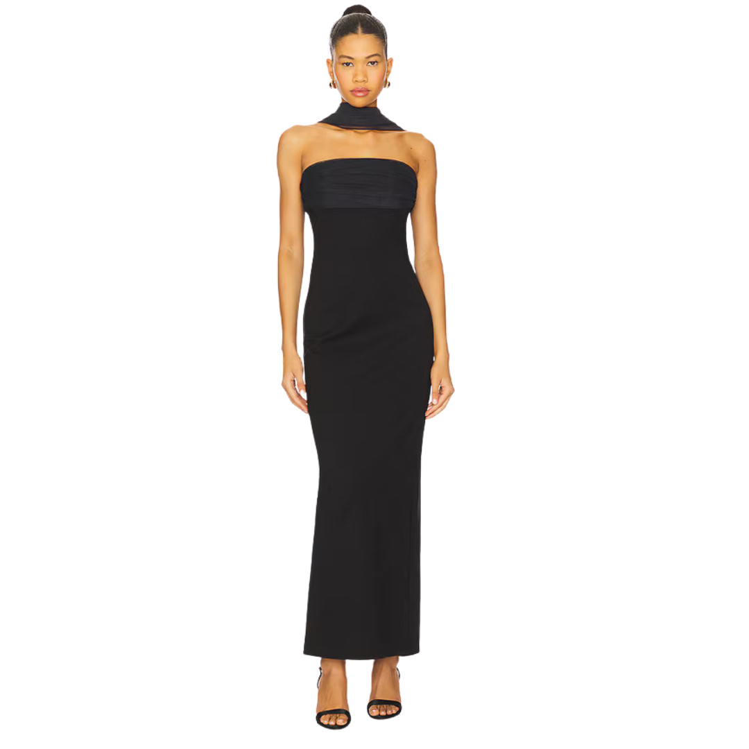 Smoge | Strapless Fitted Silhouette Midi Dress