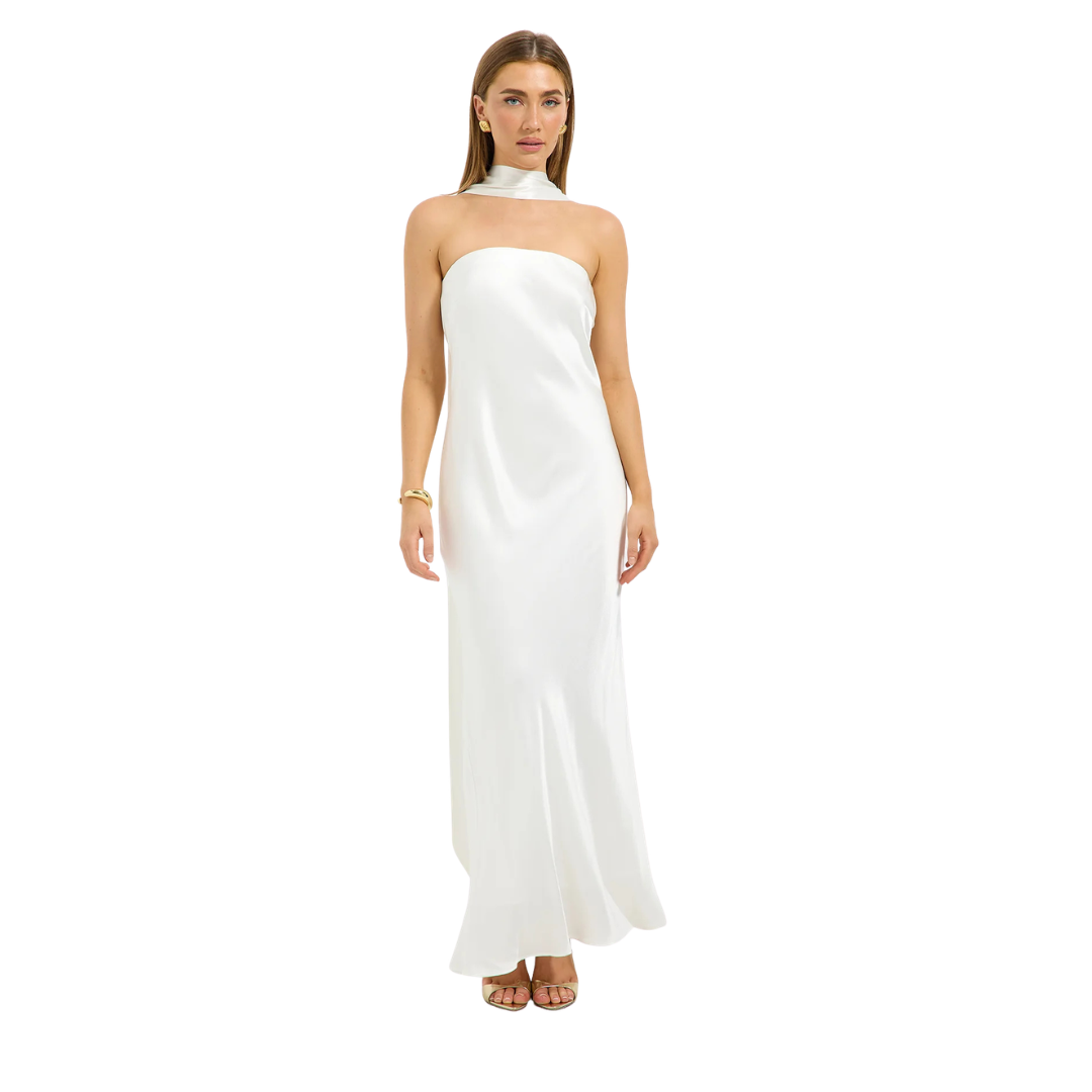 Smoge | Strapless Fitted Silhouette Midi Dress
