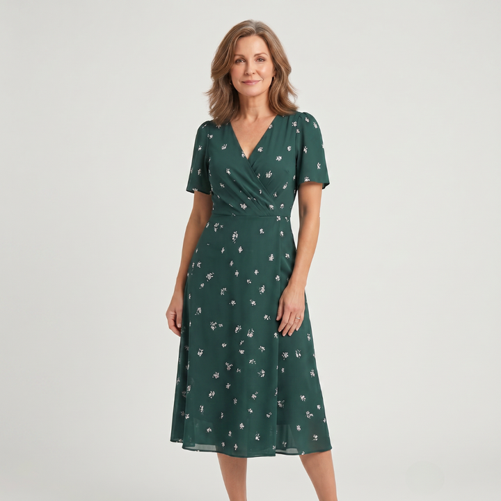 Zafrina | Abstract Pattern Midi Dress