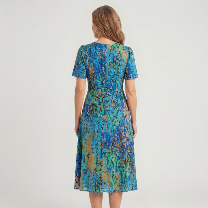 Zafrina | Abstract Pattern Midi Dress