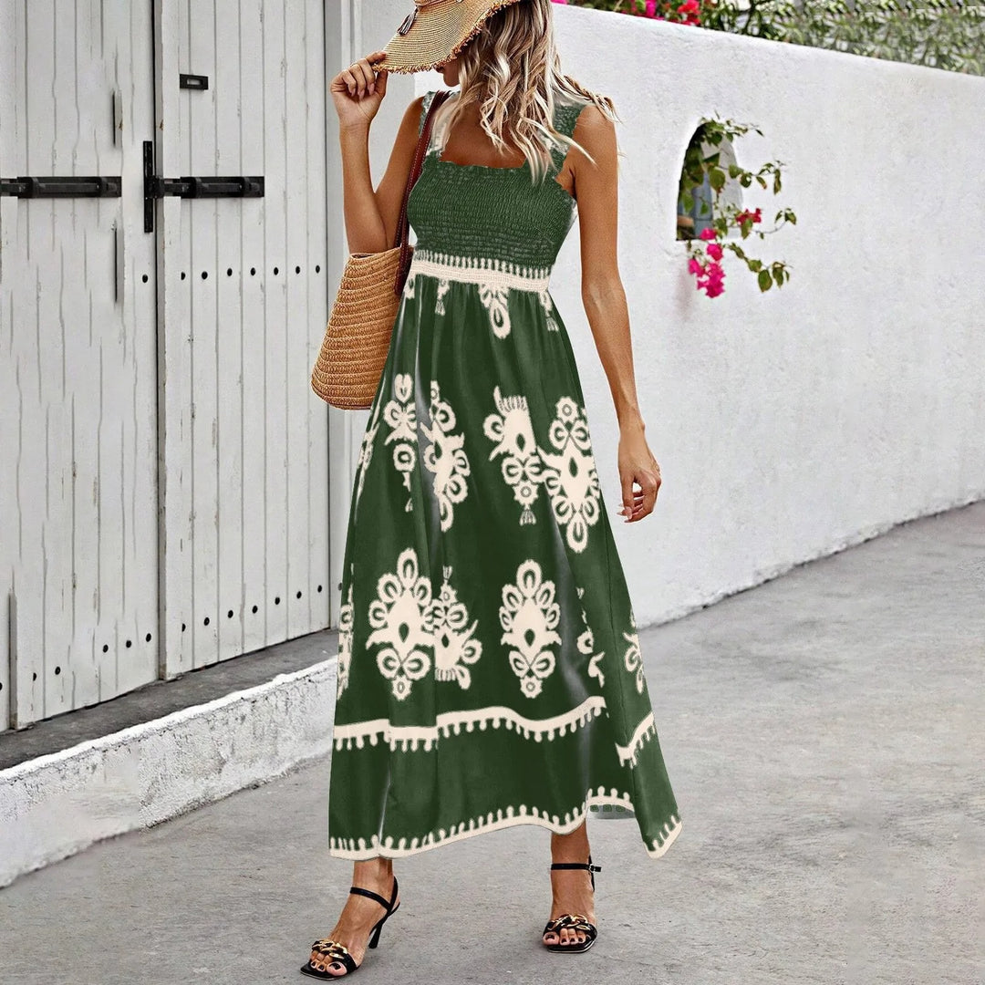 Women Lightweight Maxi Dress with Soft Smocking for Summer
